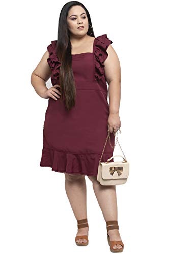Image of Flambeur Women's Crepe A-Line Knee-Length Dress