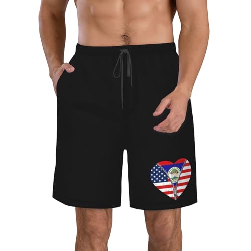 Short de bain homme imprimé drapeau avec cordon de serrage et textile respirant