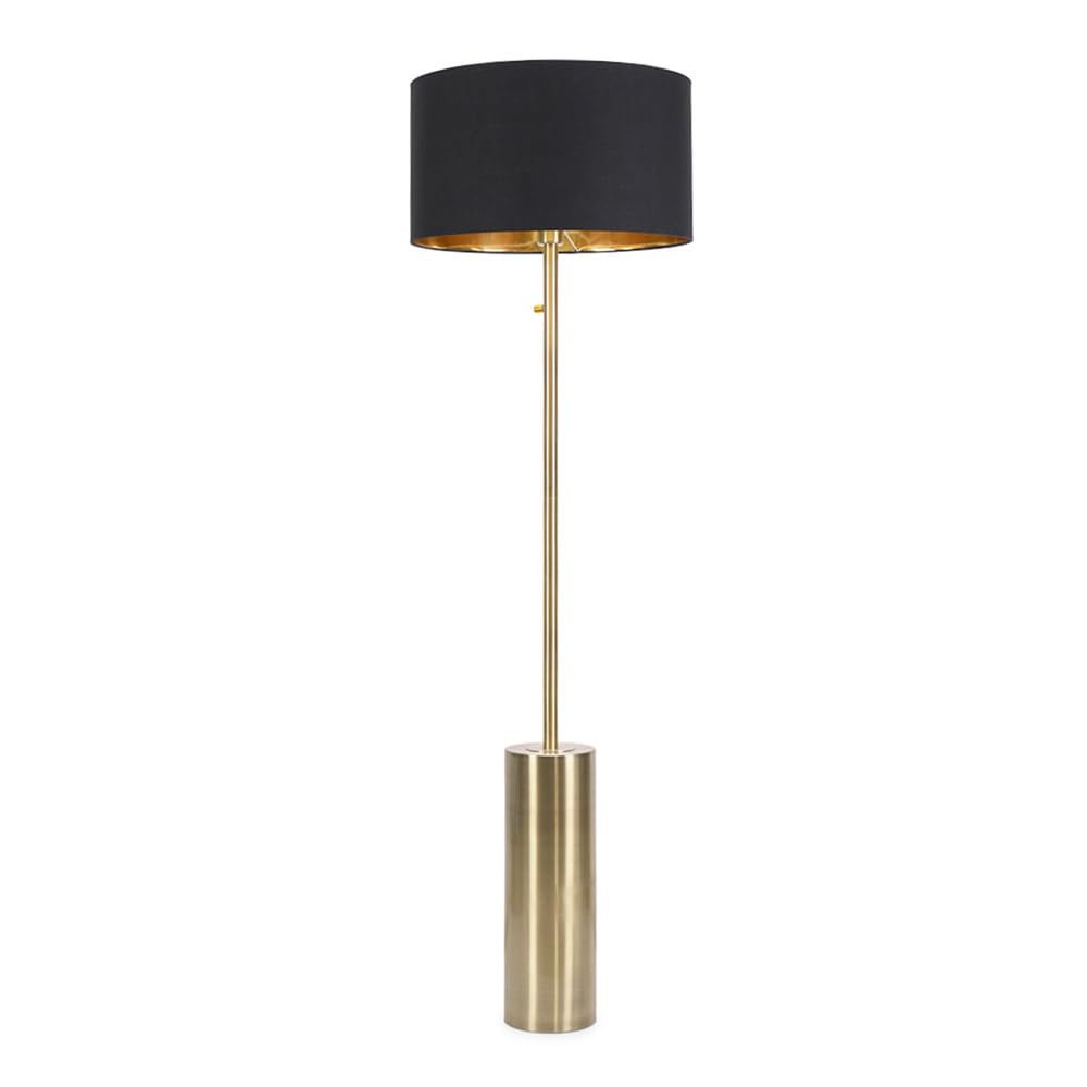 Valuelights Lexy Reni Black Shade Antique Brass Led Floor Lamp