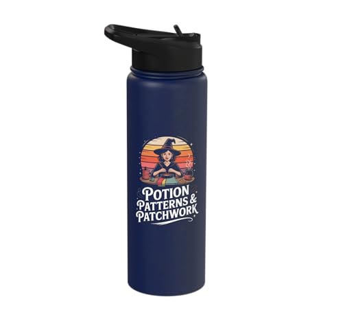 Potion Patterns And Patchwork Witchcraft Sewing Stainless Steel Insulated Water