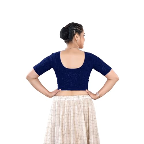 Image of Stay On Trend: Fashion Readymade Blouses for Women,Round Neckline Terry Jacquard Fabric.
