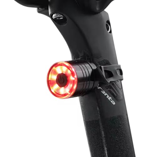 BARAC Luz Trasera para Ciclismo Bici Bicicleta, Bike Tail Light Trasero, Tipo de Batería Inteligente, Lámpara 9 Led de Advertencia Seguridad con Correa