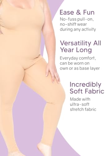 Image of STRETCH IS COMFORT Womens Plus Size Tank Unitard Athletic Rompers For Women