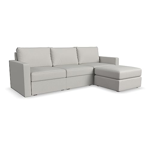 Flexsteel Flex Taupe Sofa with Standard Arm and Ottoman