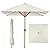 Best Choice Products 9ft Deep Square Solar Powered LED Lighted Patio Umbrella w/Faux Wood Texture, UV-Resistant Fabric, Hand Crank - Ivory