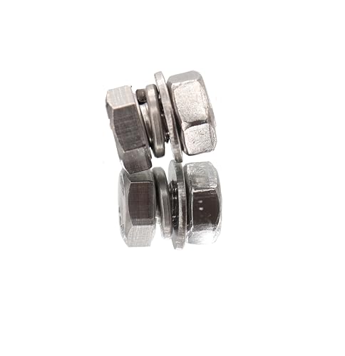 binifiMux 10-Pack M8 x 20mm Hexagon Screws Hex Bolts with M8 Hex Nuts M8 Flat Washers/Spring Lock Washers Set, 304/18-9, Plain Finish - Thumbnail 6