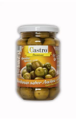 Aceitunas Sabor Anchoa Con Hueso Sin Gluten 350 g