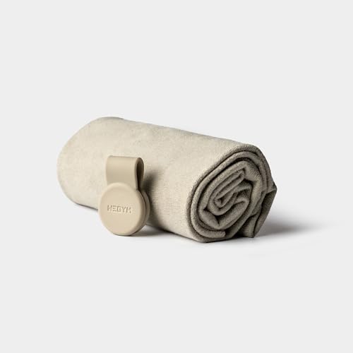 WeGym Suede Performance Towel with Magnetic Clip, Sandstone