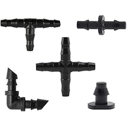 Ablandador De Agua Residencial Kalolary Kit de accesorios de riego, conectores de púas de riego por goteo para tubos de 1/4 pulgadas, macetas, verduras, jardín, césped, manguera de agua