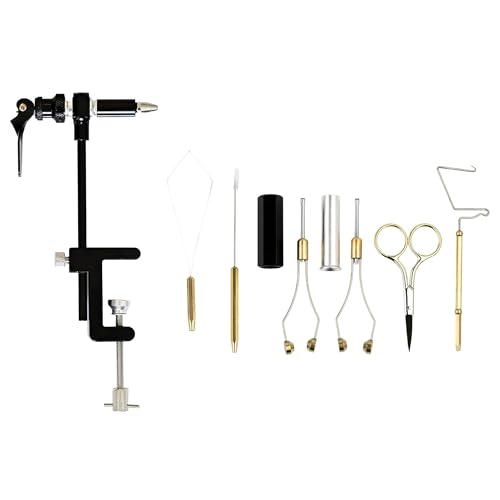 Fly Tying Kit & Rotary Fly Tying Vise for Beginners - 360° Fly Tying Vise Kit for Fishing | Complete Fly Fishing Tools Kit | Easy to Adjust Fly Tying Tools Kit for Fishing | Fly Fishing Accessories