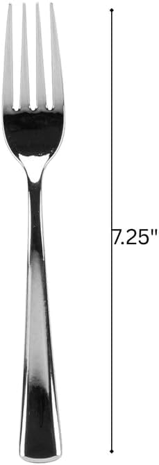 Lillian Polished Silver Forks – Premium BPA-Free Plastic Disposable Cutlery: 1152 Pcs