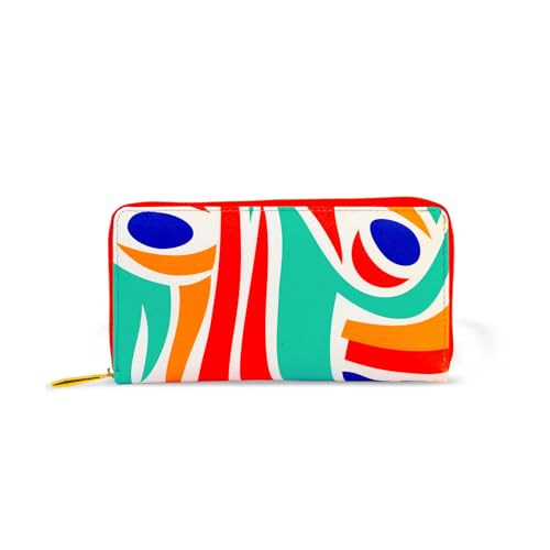 Image of Multicolor PU Zipper Wallet | 2-Fold Compact | Lightweight Daily Use | Secure Zip Closure | For Women