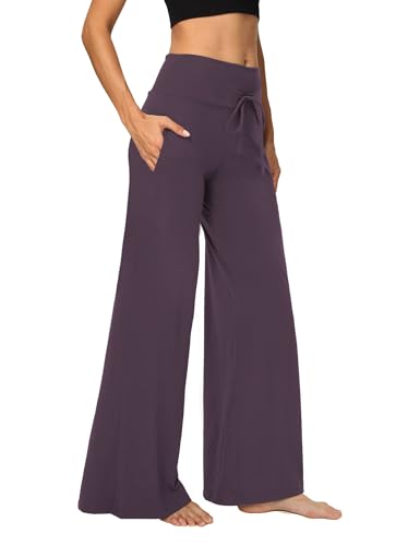 1/3 Pack Wide Leg Yoga Pants for Women, Comfy Lounge Pajama Sweatpants Loose Causal Palazzo with Pockets