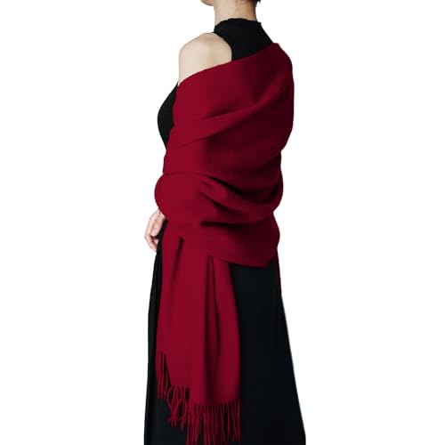 100% Wool Pashmina Wraps for Women Travel Shawl Scarf Cashmere Stole. Extra Large All-Season Gifts3
