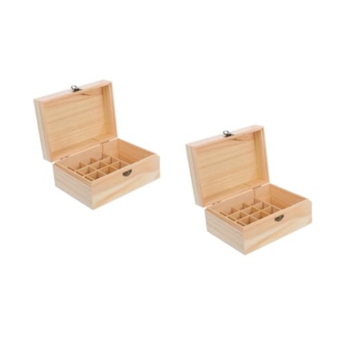 ULTECHNOVO Caja De Almacenamiento De Aceite Esencial De 2 Piezas Organizador De Cofre De Té De Aceite Esencial De Pino Almacenamiento De Aceite para Aceites Esenciales Caja De Aceite