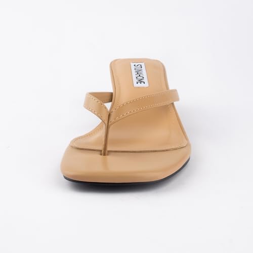 Image of STUNAHOME Kitten Heels Sandals for Women Cute Summer Square Open Toe 1.4 Inches Comfortable Thong Flip Flop Heels