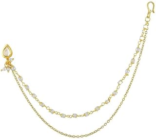 ACCESSHER Gold Plated Traditional and Ethnic Ruby Kundan Embellished Delicate Clip On/Non-Piercing Nose Ring/Nathani with ... Price In India