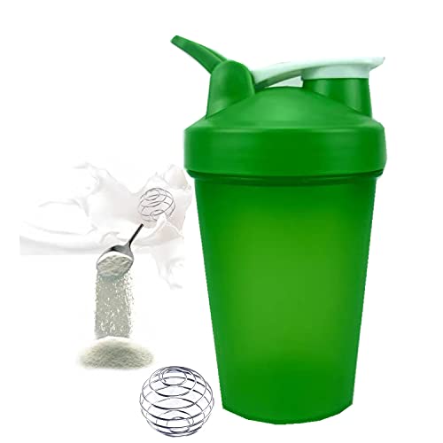 ChezMax Shaker Bottle for Protein Powder (BPA free),16 Oz 400ML Protein Shaker Cup for Pre Work Out and Shakes (400ML, Green)