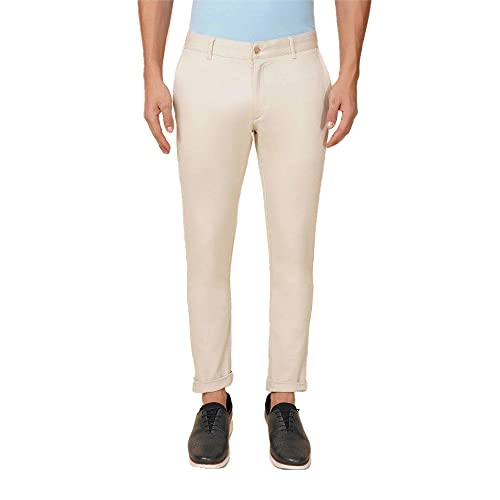 Image of blackberrys Solid Cotton Stretch Super Slim Fit Mens Trousers (S22975N1IS22FMN-P)