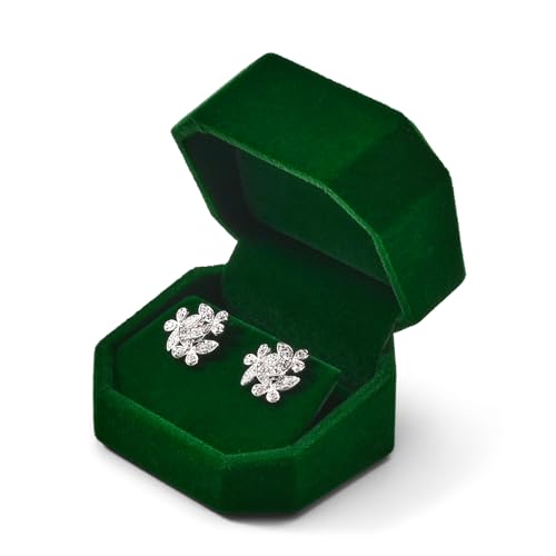 Oirlv Verde Oscuro Caja Para Pendientes De Terciopelo Estuche De