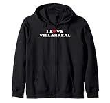 I Love Villarreal Novia & Novio Villarreal Nombre Sudadera con Capucha