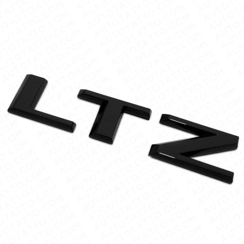 Image of 1Pcs Big Size Tailgate LTZ 2019-2025 Compatible with Tahoe and Silverado Letter Logo Emblem Badge Nameplates Decal Replacement for Chevy 1500 Z71 (Gloss Black)