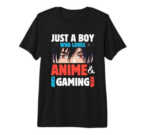 Just a boy who loves anime and gaming anime manga video game premium t-shirt
