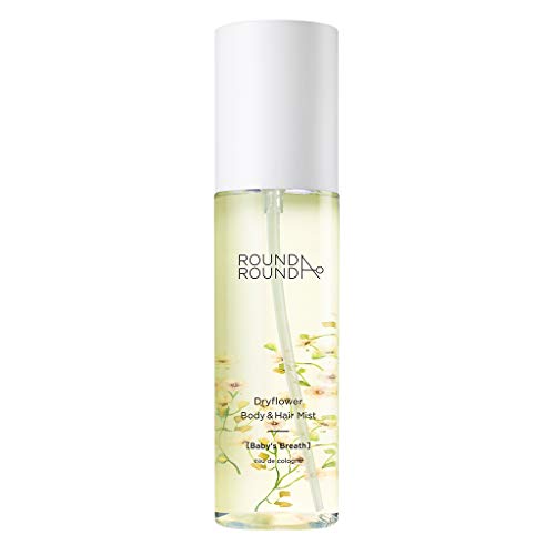[ROUND A'ROUND] Dryflower Body & Hair Mist 100ml # Baby's Breath - Light Citrus & White Floral Scent with Gorgeous Mood, Long Lasting Aromatic Fragrance Body & Hair Spray