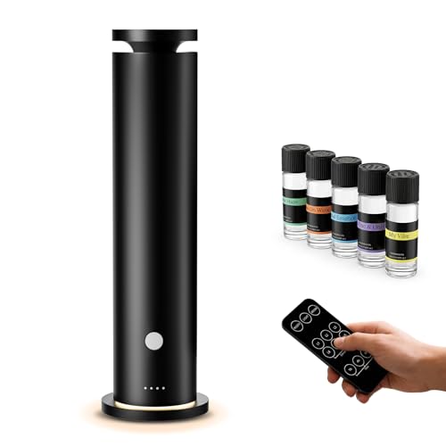 NoxLumina Waterless Scent Diffuser Starter Kit with 5 Essential Oils, Luxury Hotel-Class 1500 Sq Ft Coverage Aromatherapy Diffuser Oil Machine, 4.06Oz/120mL Air Diffusers for Home Large Room Hotel SPA