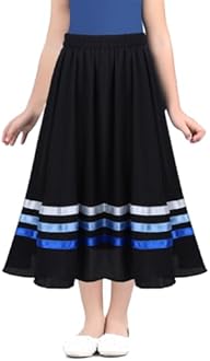 Kids Girls Full Circle Ballet Character Skirts Dance Skirts Lyrical Liturgical Praise Dancewear with Ribbons