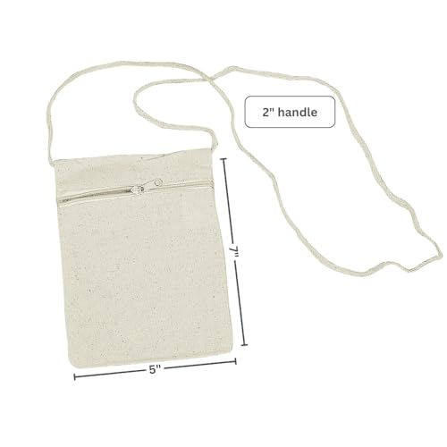 Do It Yourself Natural Canvas Zipper Purses 12 Pc - Crafts for Kids and Fun Home Activities