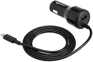 Amazon Basics USB-C (18W) with Power Delivery and USB-A (12W) Car Charger with Cable