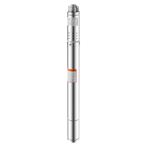 Bomba de agua profunda de 0,37 kW, 1000 l/h, 220 V, acero inoxidable, bomba de agua profunda, bomba de fuente, bomba sumergible con protección de seguridad, filtro de acero inoxidable, bajo ruido