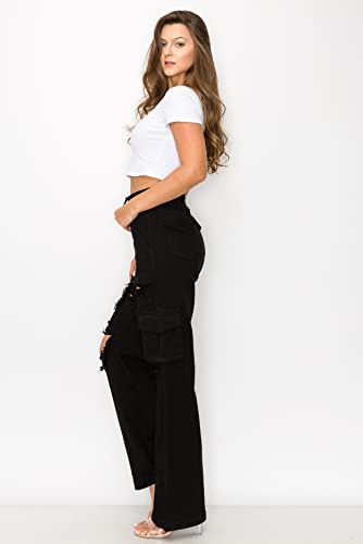 Aphrodite High Waisted Cargo Pants – Women’s High Rise Waist Multi Pockets Tapered Leg Fashion Casual Jeans4