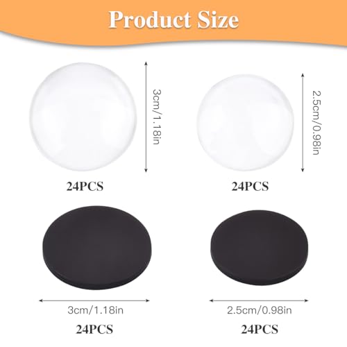 48PCS Magnete für Kühlschrank,Kristallglas Kühlschrankmagnete Glascabochons Glasmagnete kühlschrank Magnete Set Glasnuggets Klar Runde Scheibe Magnete für DIY Whiteboard Kühlschrank Wand Weihnachten