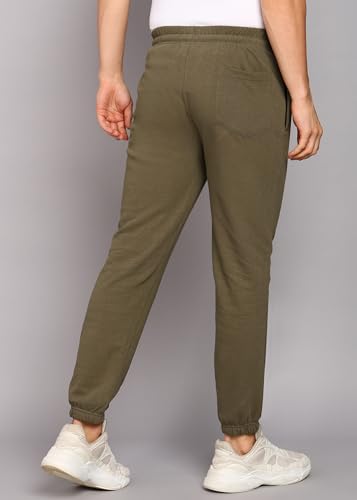 Image of Alan Jones Clothing Men's Regular Fit Mid Rise Fleece Jogger Regular Pants For Winterwear
