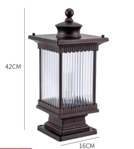 Image of Glowave Decorative Outdoor Coffee Square Post Light Pillar Light Column Light, Waterproof Lantern Post for Patio or Fench Deck, Doorway Porch Pillar Lamp - Warm White (6735-Coffee)