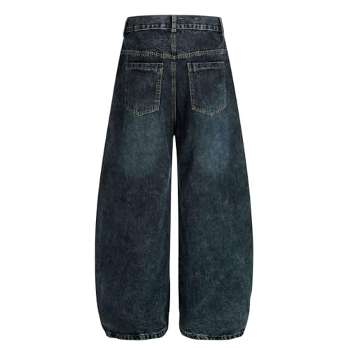 Vintage Streetwear Jeans Men Star Patchwork Denim Pants Male3