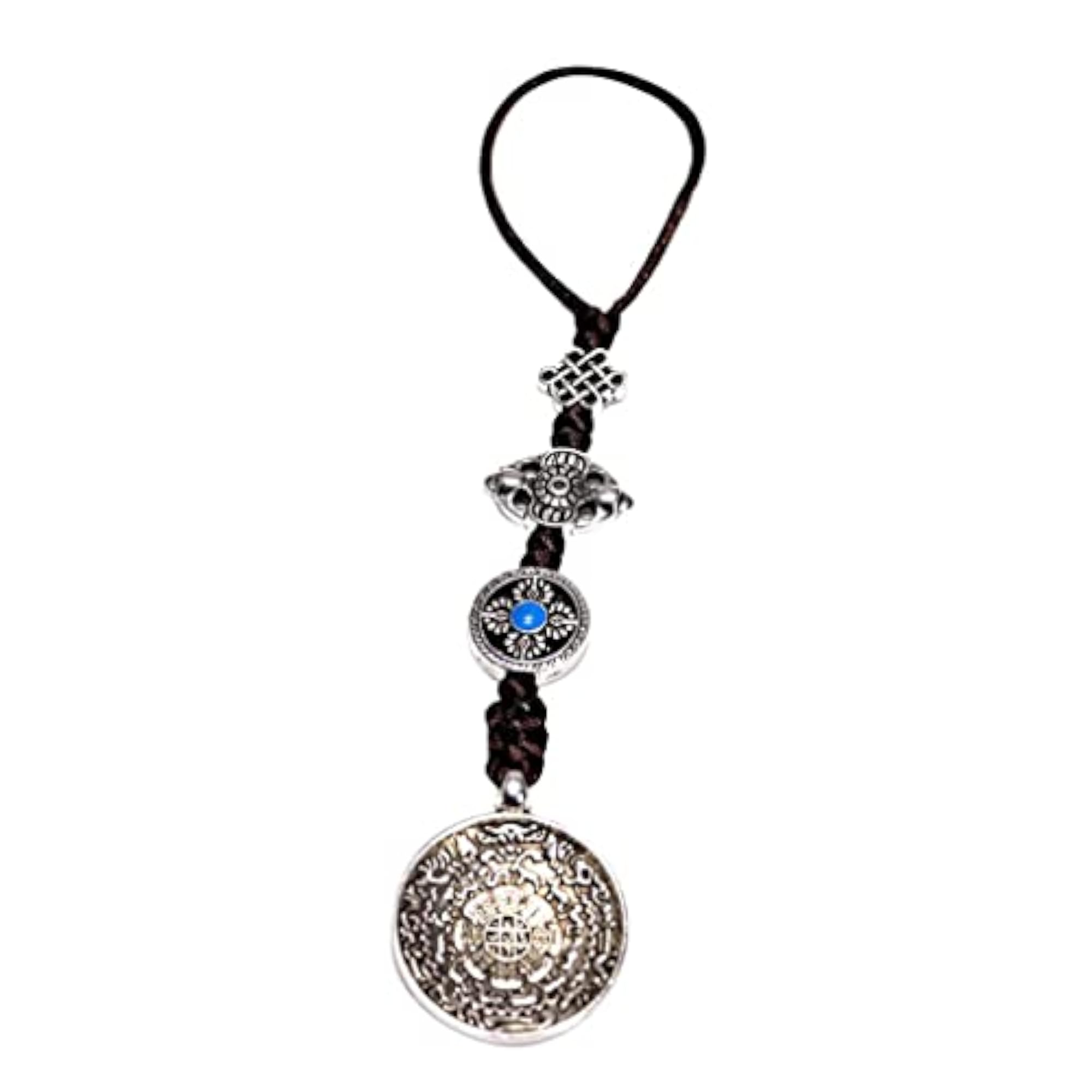 Tibetan Copper Mirror Amulet Pendant Necklace