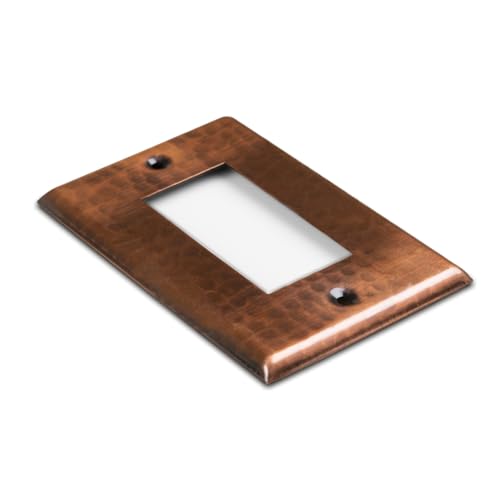 Monarch Abode 17013 Monarch Pure Copper Hammered Single Rocker Wall Switch Plate, Oil-Rubbed Bronze