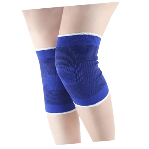 WOFASHPURET 1 Pair Knee Protective Cover for Men and Women Lightweight Polyamide Fitness Pads for Running Cycling Exercise Comfortable Skin Touch Attractive Stripe Design Blue