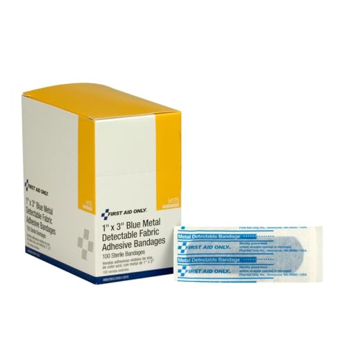 First Aid Only H175 Blue Metal Detectable 1 x 3 Fabric Adhesive Bandages, Box of 100 image 5