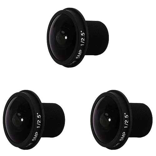 Ohewiiuk 3X Lente HD Ojo de CCTV 5MP 1.8mm M12 x 0.5 Montaje 1/2.5 F2.0 180 Grados para Camaras de Videovigilancia Lentes CCTV