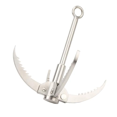Mountain Climbing Folding Survival Claw, Large Grappling Hook 4 Claw Rustproof for Outdoor