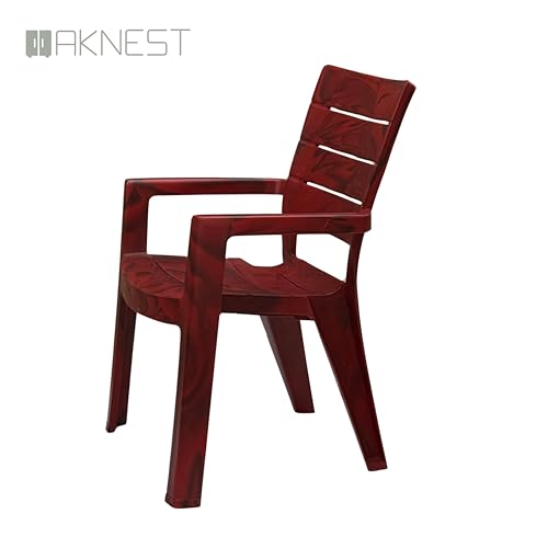 Image of Cello Jordan Polypropylene Plastic Arm Chair | Modern Multipurpose Seating for Home, Office, Garden & Balcony | Ergonomic Indoor & Outdoor Furniture (Color: Rosewood, Set of 4 piece)