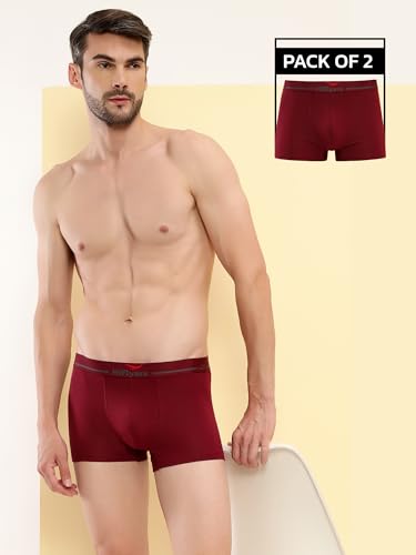 Image of HiFlyers Men's Cotton Spandex Odour-Free, Long Lasting Comfort, All Day Fresh and Confidence Dark Knight Collection Solid Trunks