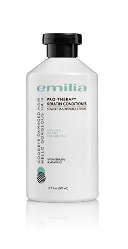 Emilia Pro-Therapy Keratin Hair Conditioner - SLS-Free Paraben-Free Hair Treatment - Deep Conditioner For Damaged and Dry Hair - Enriched with Keratin, Panthenol, and Vitamin E - 17.6 fl. oz.