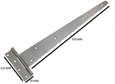 3 x Strap Hinges T TEE Door/GATE/SHED 15 INCH BZP Steel