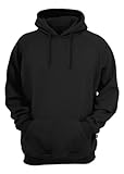 Moletom Liso Abrigo Blusa de Frio Moleton Canguru com Capuz (M, Preto)
