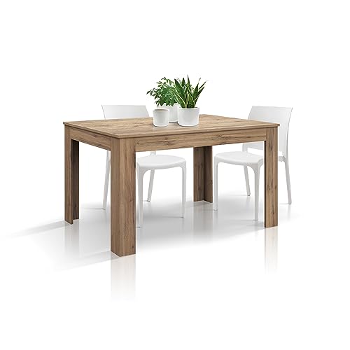 PAZZO DESIGN Table Extensible Nina, Chêne Rustique, Mélaminé Nobilitato, Table de Cuisine et Salle à Manger, Fabriqué en Italie, 120x80x77 cm - id_1870